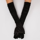 Карнавальный аксессуар - перчатки со сборкой, цвет черный - фото 320753441