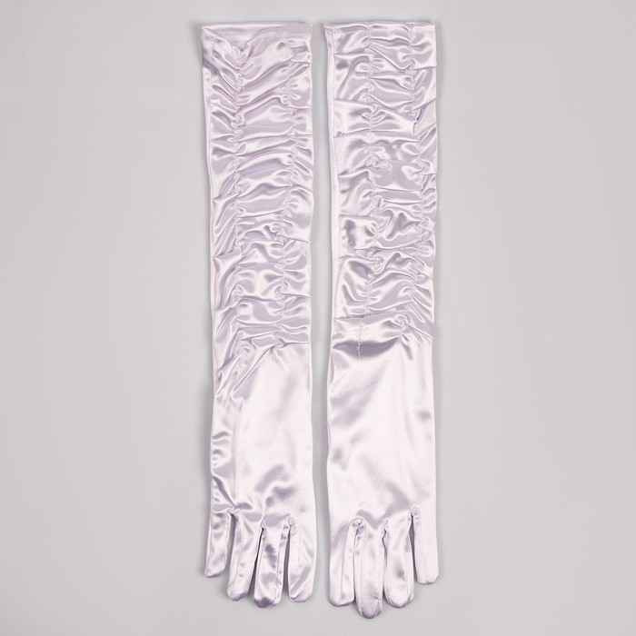Карнавальный аксессуар - перчатки со сборкой, цвет белый - фото 1906501833