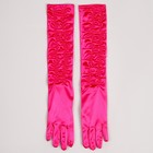 Карнавальный аксессуар - перчатки со сборкой, цвет фуксия - Фото 3