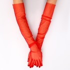 Карнавальный аксессуар- перчатки прозрачные, цвет красный - фото 5316732