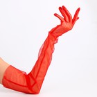 Карнавальный аксессуар- перчатки прозрачные, цвет красный - Фото 2