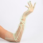 Карнавальный аксессуар- перчатки прозрачные, цвет зеленый - Фото 2