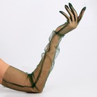 Карнавальный аксессуар- перчатки прозрачные, цвет темно-зеленый - Фото 2