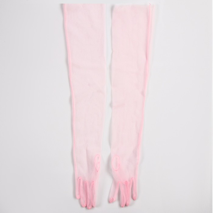 Карнавальный аксессуар- перчатки прозрачные, цвет розовый - фото 1906501861