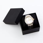 Часы наручные кварцевые мужские, с календарем, d-4.2 см, ремешок l-26 см, 3 АТМ, серебро 9905693