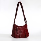 Сумка женская кросс-боди на молнии, 24×12×20 см, бордовая - Фото 4