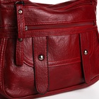 Сумка женская кросс-боди на молнии, 24×12×20 см, бордовая - Фото 6