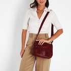 Сумка женская кросс-боди на молнии, 24×12×20 см, бордовая - Фото 7