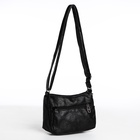 Сумка женская кросс-боди на молнии, 19×9×14 см, со стёжкой, чёрная - Фото 4