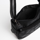 Сумка женская кросс-боди на молнии, 19×9×14 см, со стёжкой, чёрная - Фото 6