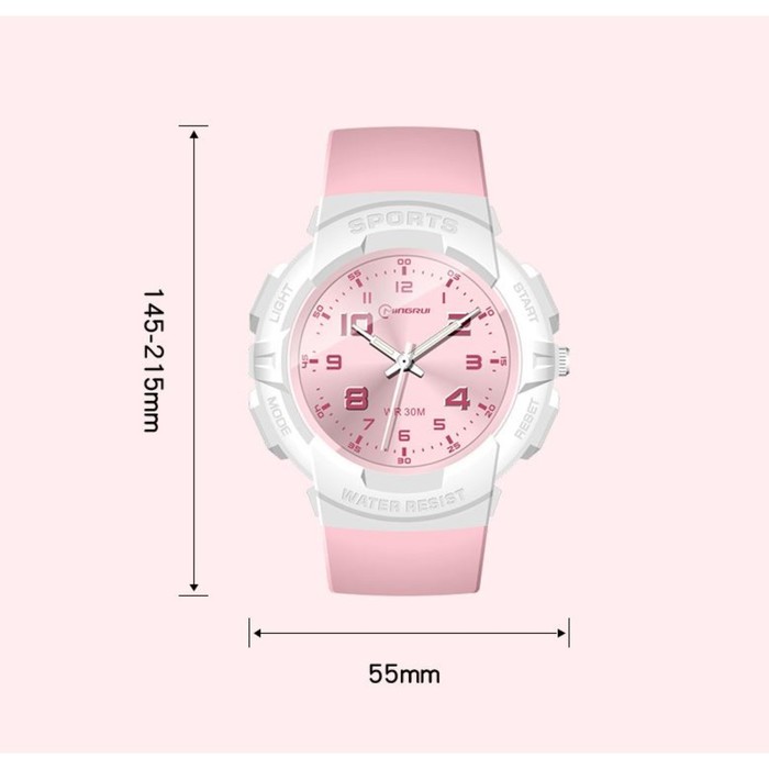 Часы наручные детские, d-4.5 см, ремешок силикон, 3 АТМ, розовые