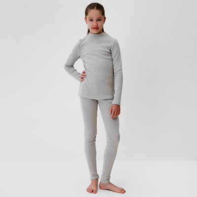 Термобелье для девочки (лонгслив, легинсы), серое, рост 98-104 см