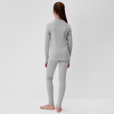 Термобелье для девочки (лонгслив, легинсы), серое, рост 98-104 см