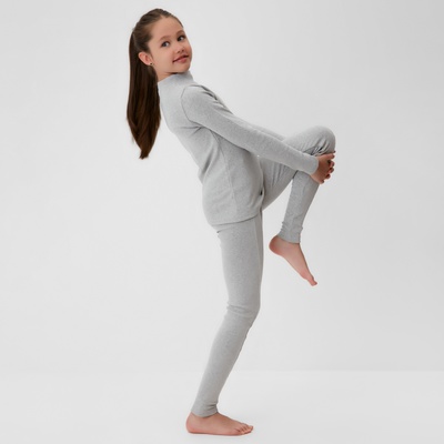 Термобелье для девочки (лонгслив, легинсы), серое, рост 98-104 см