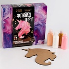 Набор для творчества. Флюид арт. Рисование акрилом «Волшебный единорог» - Фото 2