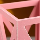 Кашпо деревянное 14×14×26 см "Фонарь Хай-тек Прованс", Розовый Коралл - фото 7904673