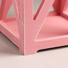 Кашпо деревянное 14×14×26 см "Фонарь Хай-тек Прованс", Розовый Коралл - фото 7904674