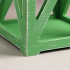 Кашпо деревянное 14×14×26 см "Фонарь Хай-тек Прованс", Зелёный - фото 7904682