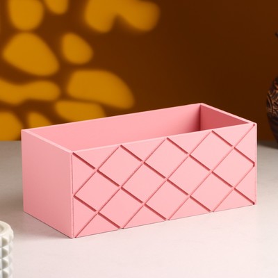 Кашпо деревянное "Эллада большая, сетка", 25×12,5×10 см Розовый Коралл