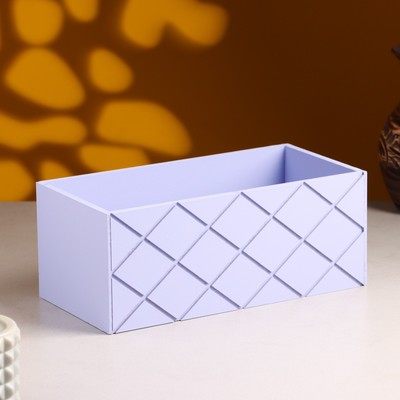 Кашпо деревянное "Эллада большая, сетка", 25×12,5×10 см Лавандовый