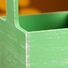 Кашпо - ящик деревянный 13,5х13,5х30 см Зелёный  Прованс - Фото 5