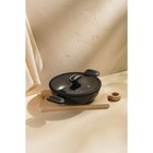 Кастрюля - жаровня SL Home, d=24 см, h=6.5 см, антипригарное покрытие, индукция, алюминий, чёрная - Фото 4