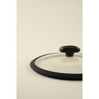 Крышка SL Home, d=28 см, с силиконовым ободком, стекло - Фото 3