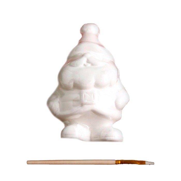 Ёлочное украшение под раскраску «Дедушка Мороз» с подвесом, кисть - Фото 1