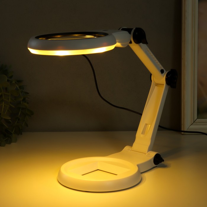 Лампа-лупа х2,3 х6 для творчества LEDx18 от 3AAA USB линзы d=2,1 и 10 см - фото 1910886067