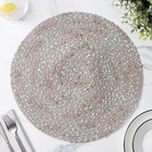 Салфетка сервировочная на стол Доляна «Серпантин», d=38 см, серая - Фото 4