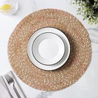 Салфетка сервировочная на стол Доляна «Серпантин», d=38 см, бежевая - Фото 2