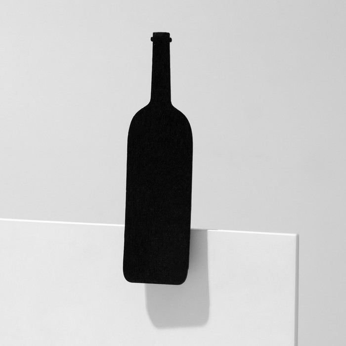 Меловой ценник на прищепке "Вино", 4 шт. в наборе, 1,5*8,5*2 см, цвет чёрный