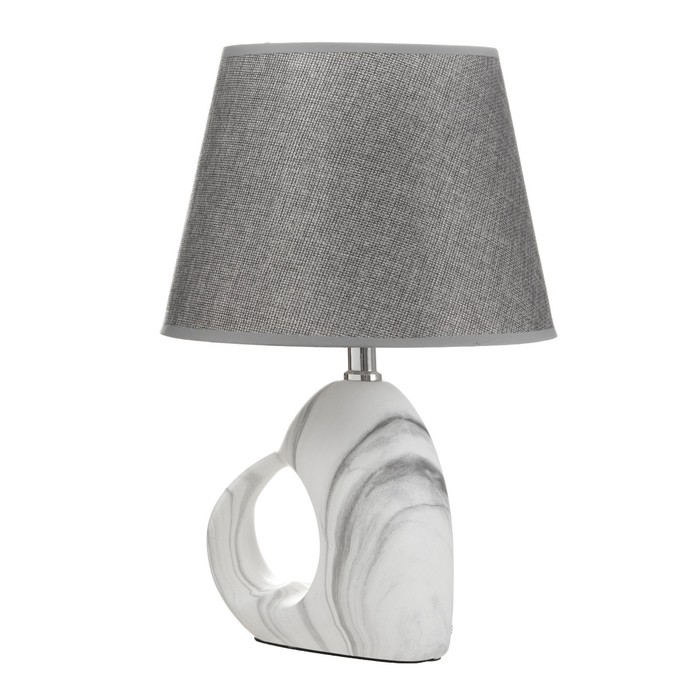 Настольная лампа "Пьет" E14 40Вт белый-серый 23х23х34 см RISALUX - фото 1909413173