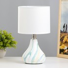 Настольная лампа "Канон" 1хE14 белый-голубой 15х15х28 см RISALUX - фото 11749485
