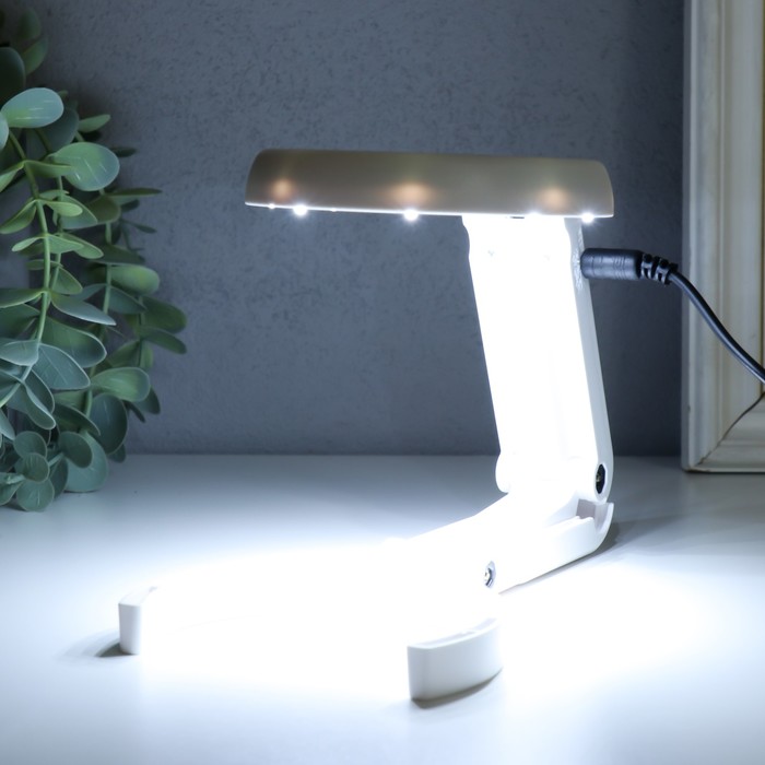 Лампа-лупа  х5 х8 для творчества LEDx8 от 3АAA+ USB линзы d=4,5 см и 10 см 2,6х9х19,5 см - фото 51760757
