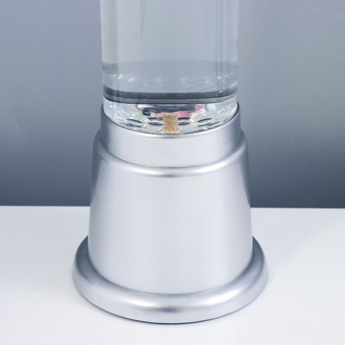 Светильник "Аквариум" LED RGB, лава, серебро 12x12x50 см - фото 1887356549