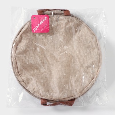Корзина для хранения с ручками круглая Доляна My Basket, 30×30×13, бежевая