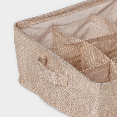 Органайзер для хранения белья Доляна Basket, 9 ячеек, 28×28×12 см, бежевый
