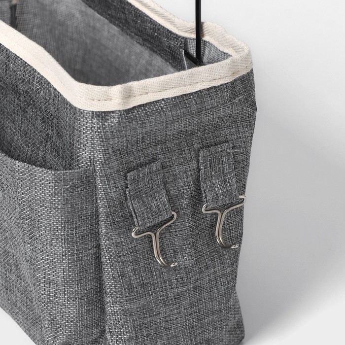 Органайзер подвесной с карманами Доляна My Basket, 4 отделения, 30×10×20 см, цвет серый