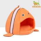 Домик для животных "Рыбка-клоун", 31 х 30 х 28 см, оранжевый - фото 7887963