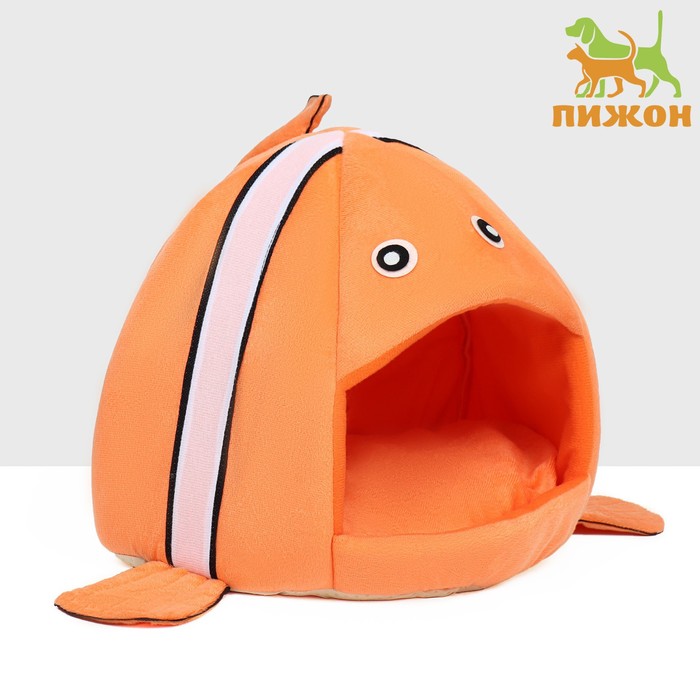 Домик для животных "Рыбка-клоун", 31 х 30 х 28 см, оранжевый - Фото 1