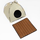 Домик для животных "Шалаш", 40 х 40 х 37 см, бежевый - фото 23322647