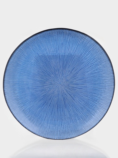 Тарелка Magistro Cross, d=21 см, стекло, синяя