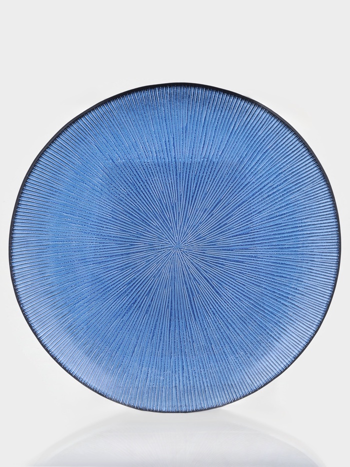 Тарелка Magistro Cross, d=21 см, стекло, синяя - Фото 1