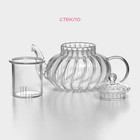 Заварочный чайник Доляна «Диана. Грация», 400 мл, стеклянное сито, стекло - Фото 3