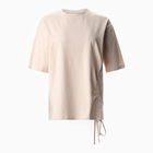 Футболка женская с кулиской MINAKU REGULAR FIT: цвет бежевый, р-р 44 9909330 - фото 12734360