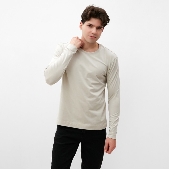 Лонгслив мужской MIST Men's casual размер 56, серо-бежевый - Фото 1