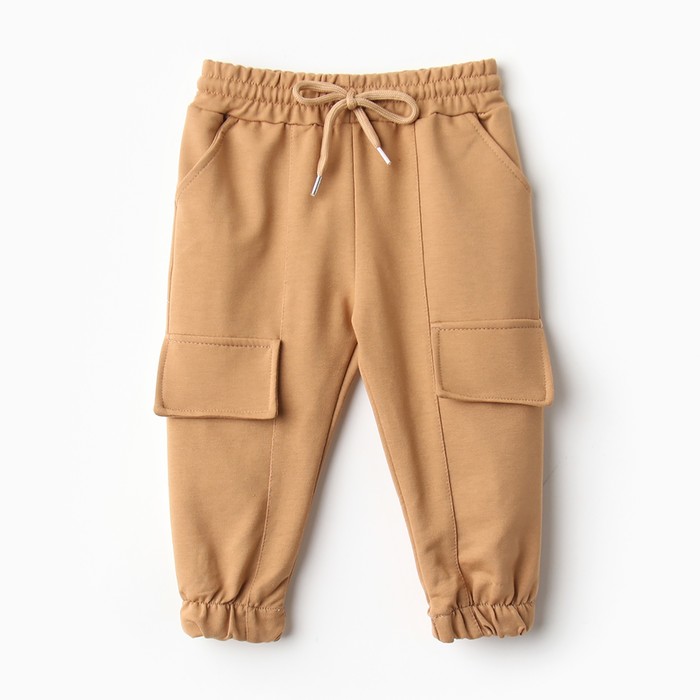 Брюки для мальчика, цвет бежевый, рост 92 см - Фото 1