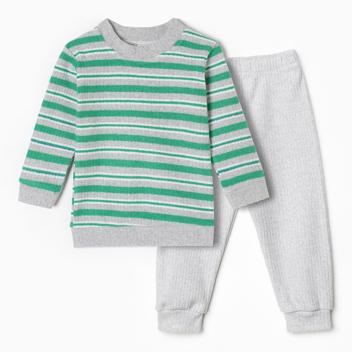 Комплект детский (свитшот/брюки), цвет зелёный, рост 92 см - Фото 1