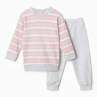 Комплект детский (свитшот/брюки), цвет розовый, рост 92 см - фото 109486570